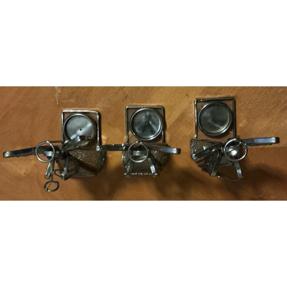 Set Of 3 Textured‎ Glass Angel Figurine Tealight Holder Holding Instruments - Picture 13 of 14